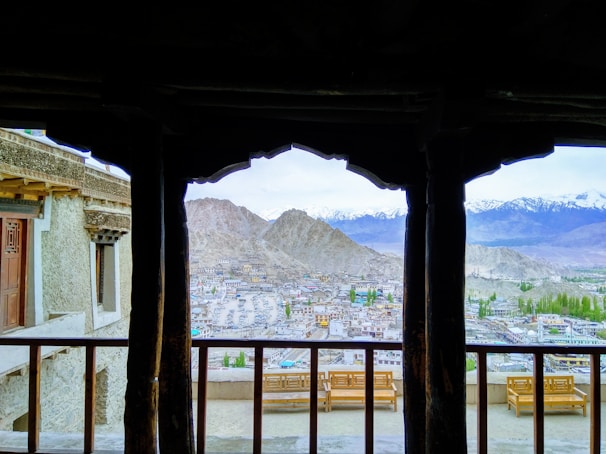 A view of the mountains from the hotel balcony.