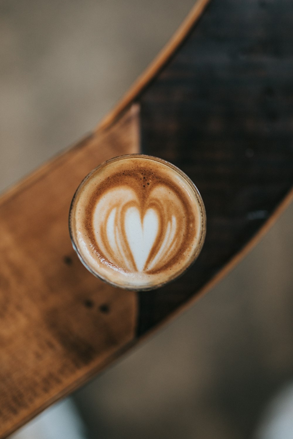 cappuccino on glass