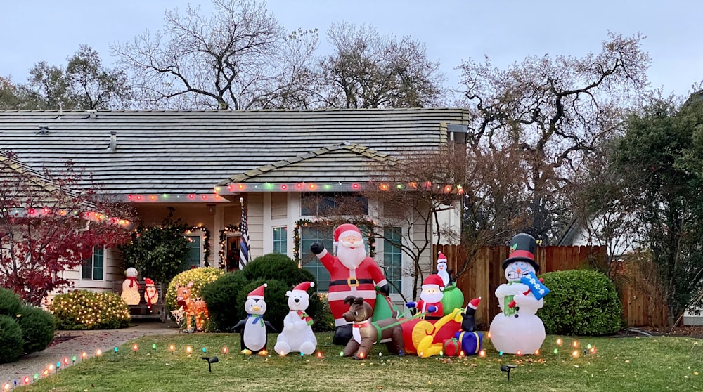 Santa Claus decors during daytime