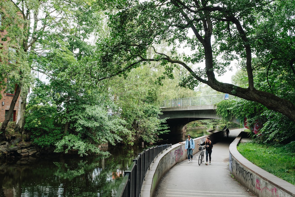 people walking on pathway beside body of water during daytime