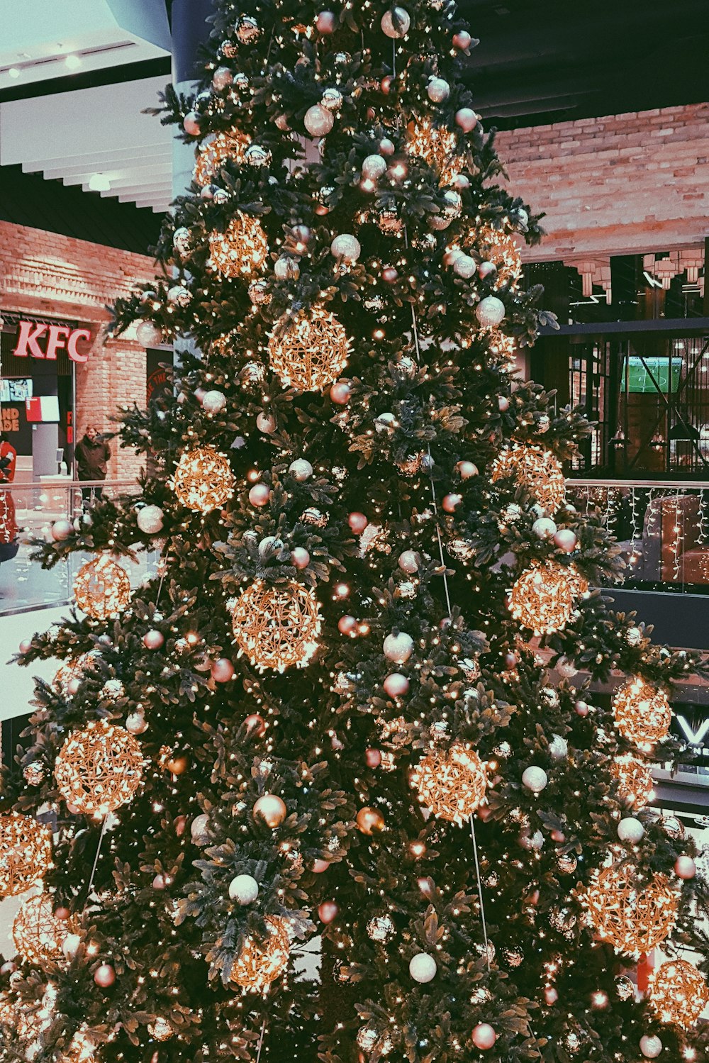 green and brown Christmas tree