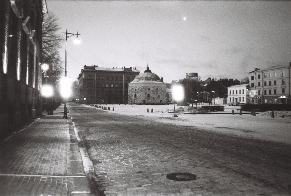 grayscale photograph yof road