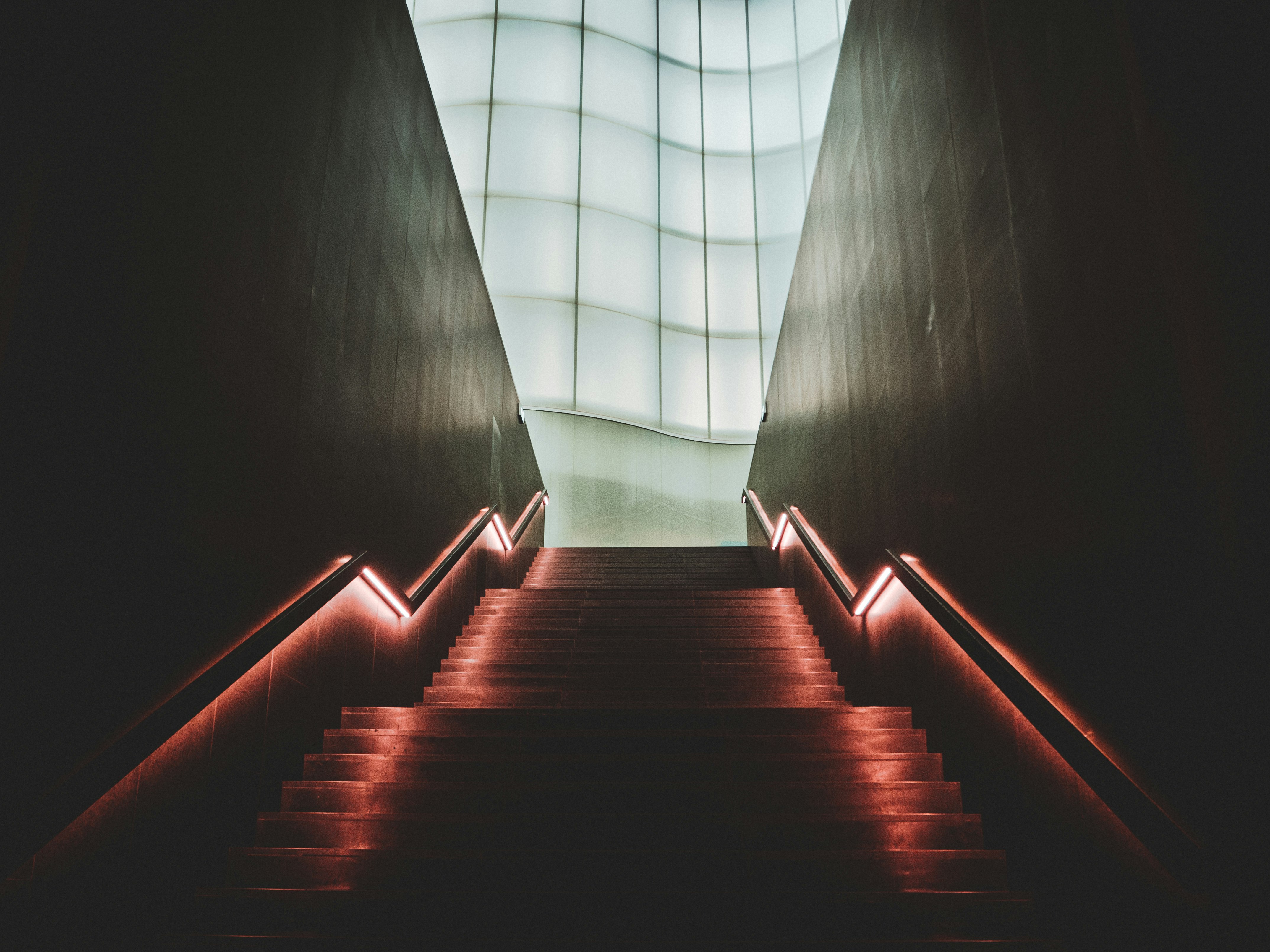 shallow focus photo of stairs