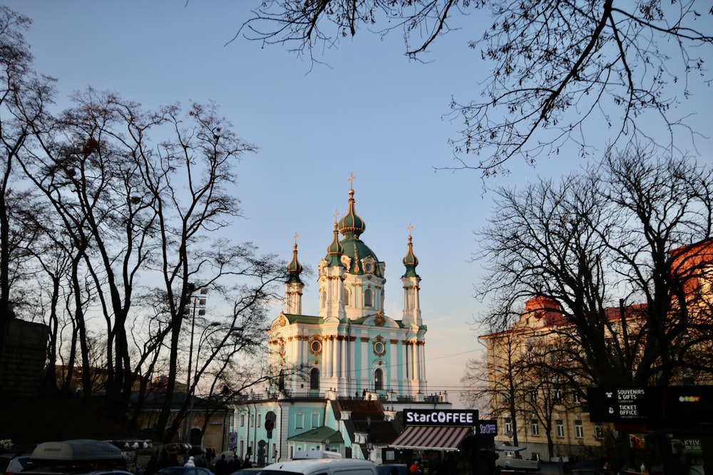 white and blue cathedral at daytime