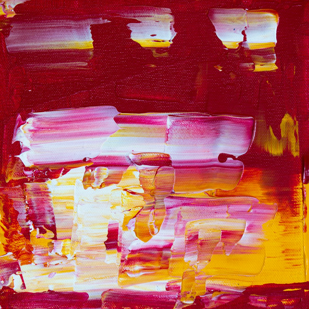 red yellow and purple abstract painting