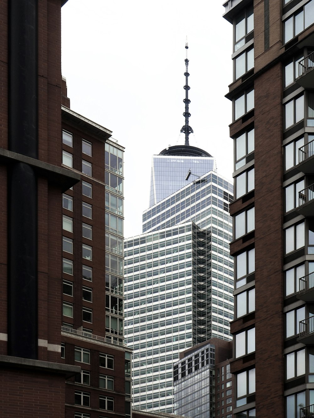 a view of a city with tall buildings