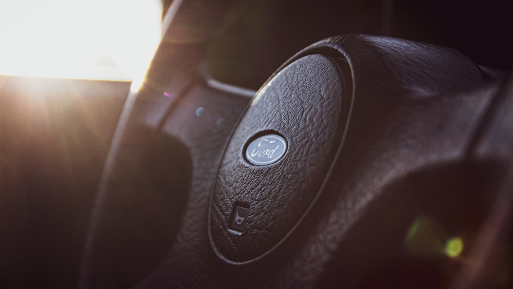 black Ford steering wheel