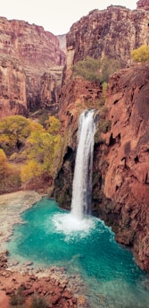 aerial photography of waterfalls during daytime