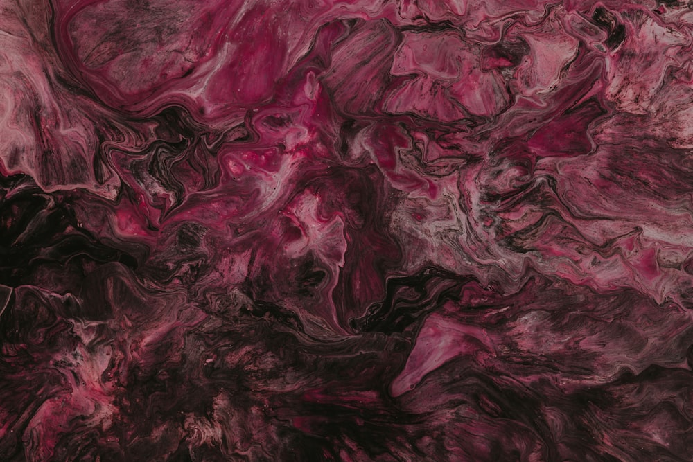 Pintura abstracta rosa y negra