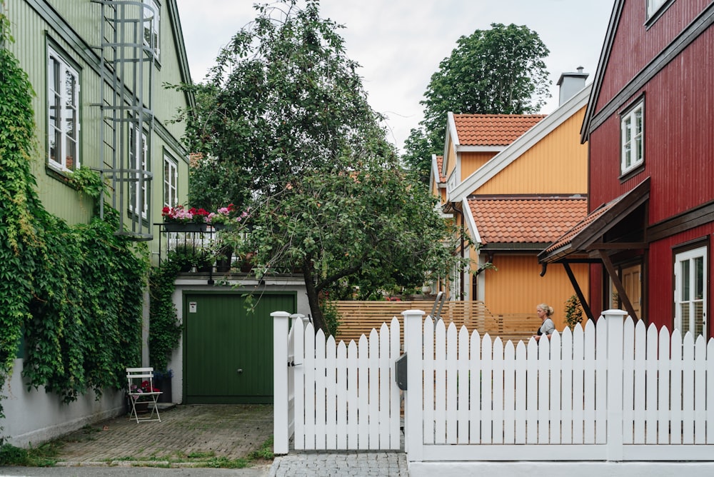 closed white wooden gate