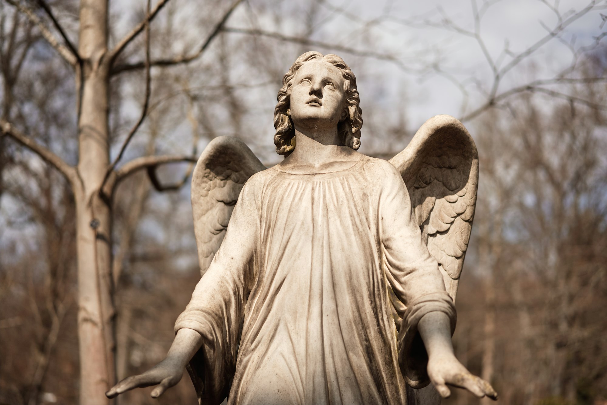 Angel statue on a graveyard in Kaiserslautern, Germany.