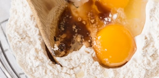 flour with eggs