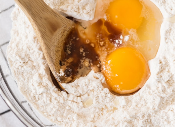 flour with eggs