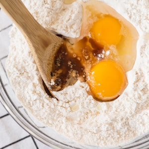 flour with eggs