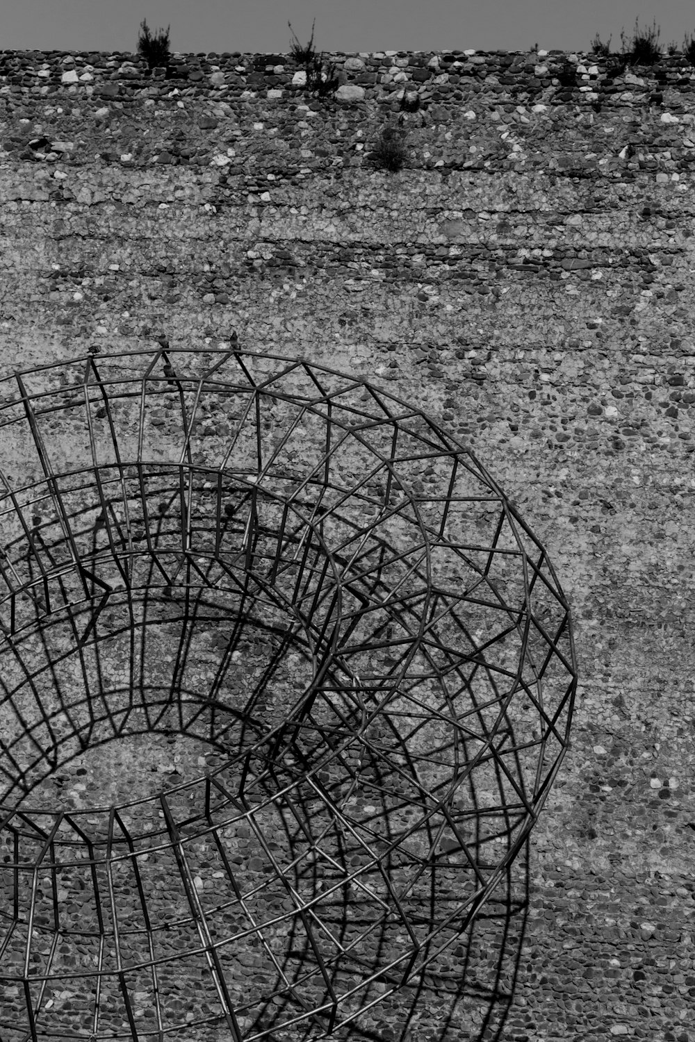 cage en métal noir sur surface grise