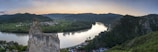 A panoramic view of the Douro Valley at sunset.