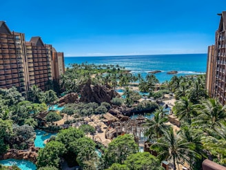 aerial photography of seaside resort under blue sky