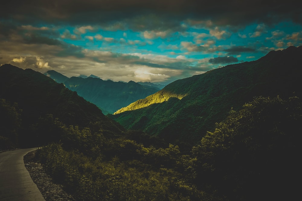 mountain during night time