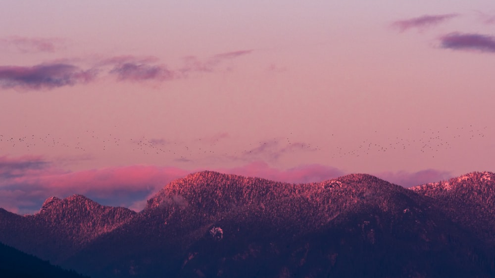 view of mountain during golden hour