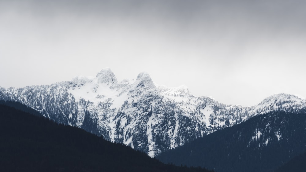 snow covering mountains