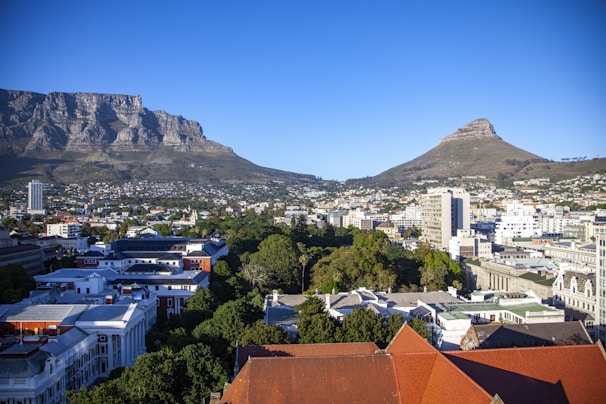 Mountain landscape framing the city skyline from Blue Crest Hurghada apartments