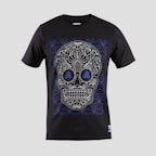 A trendy T-shirt featuring a bold, custom graphic print