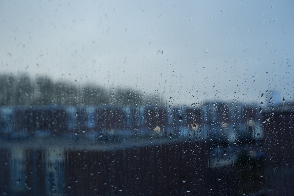 water on clear glass wall