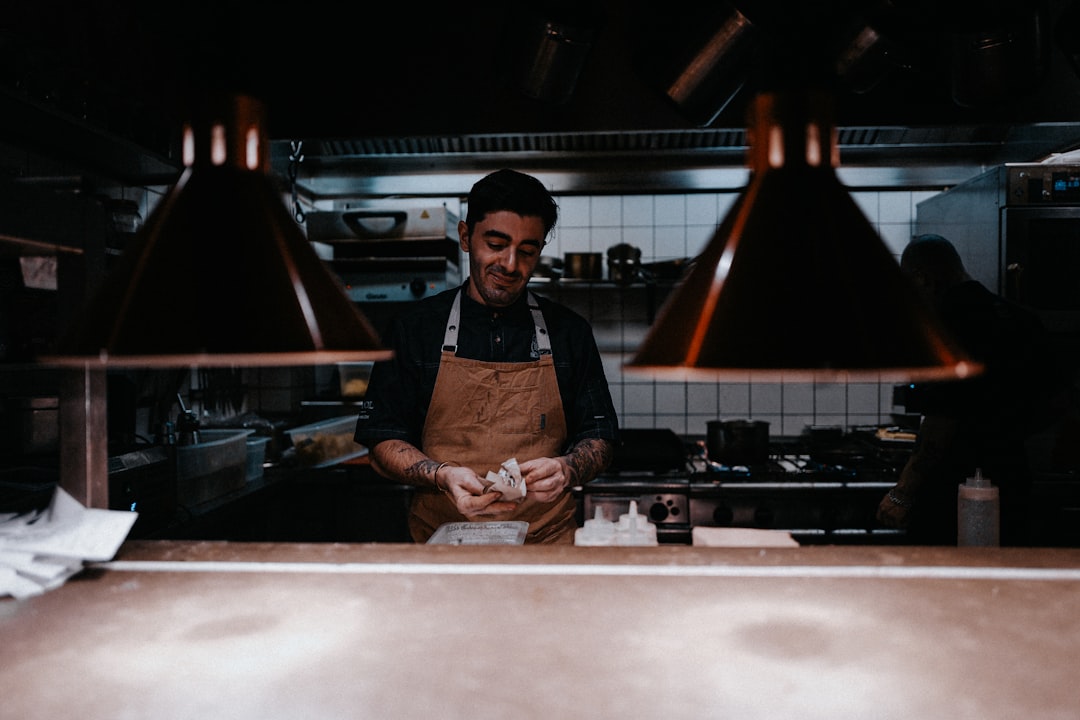 man preparing food