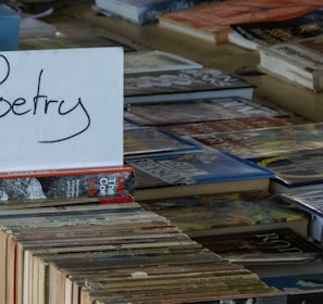 assorted title poetry books on display