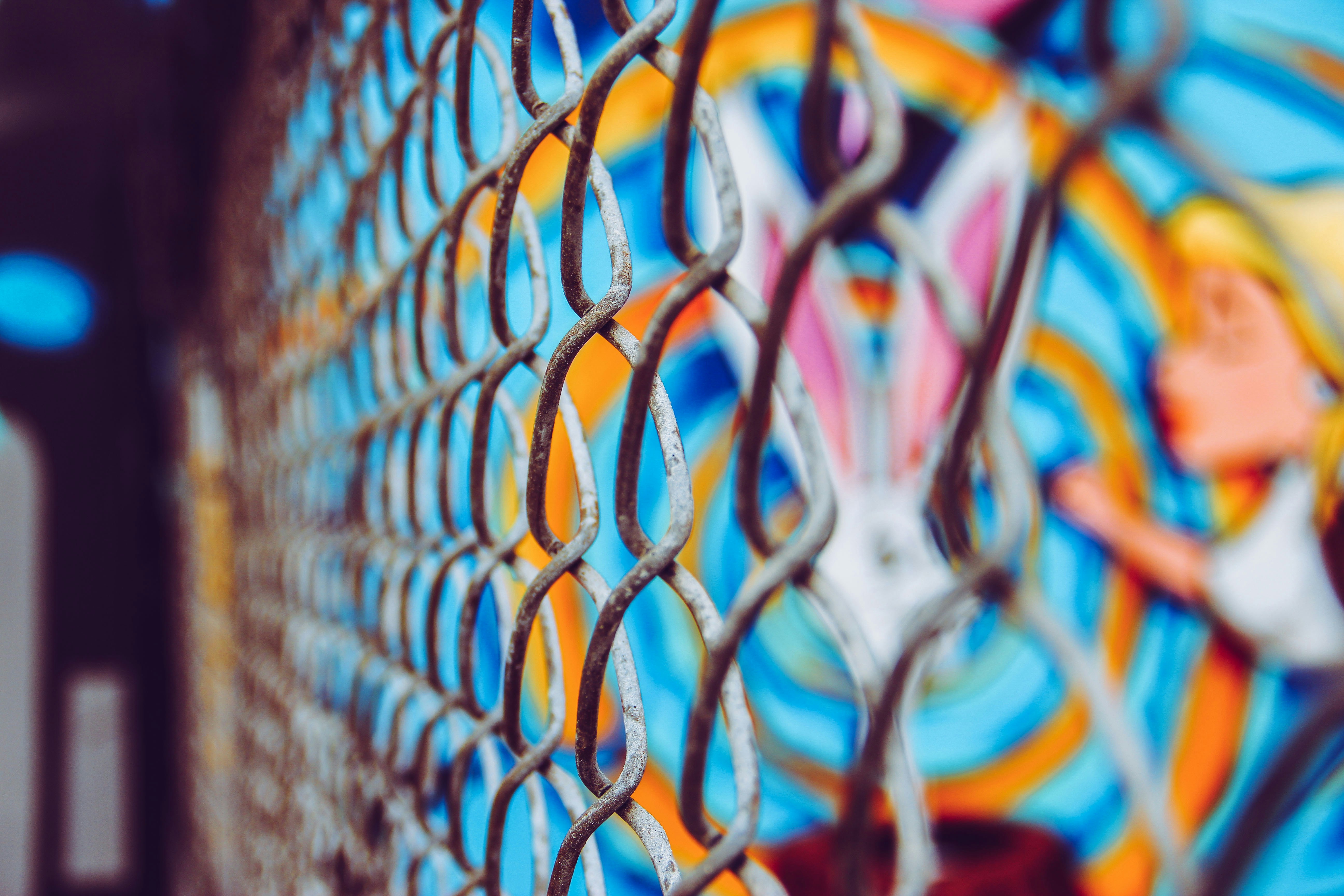 gray metal chain link fence florida teams background