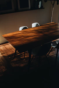 brown wooden table