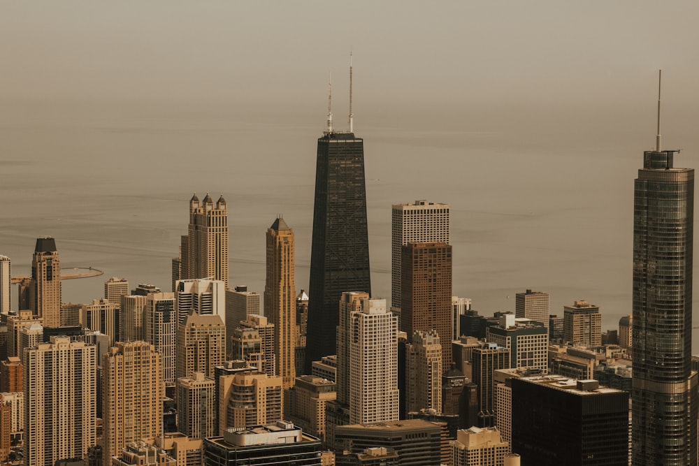 aerial photo of buildings