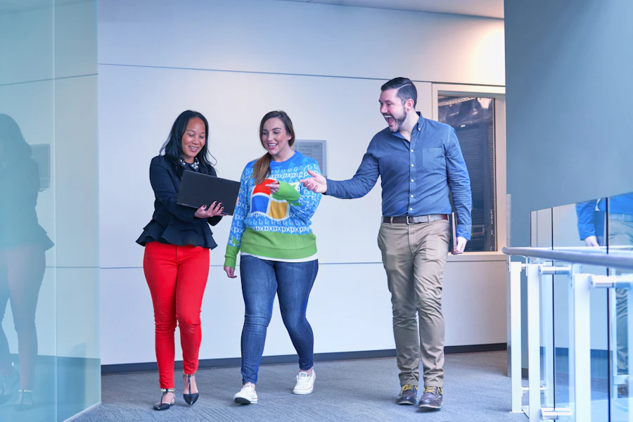Diverse engineering team collaborating on AI