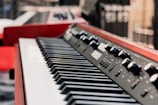 red electric keyboard