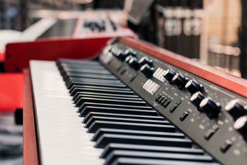 red electric keyboard