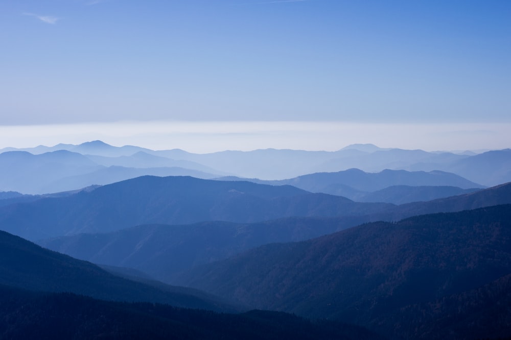 aerial photography of mountain ridge