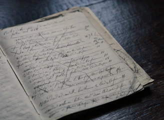 An open notebook with handwritten notes on incomplete police investigations.