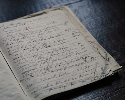 An open notebook with handwritten notes on incomplete police investigations.