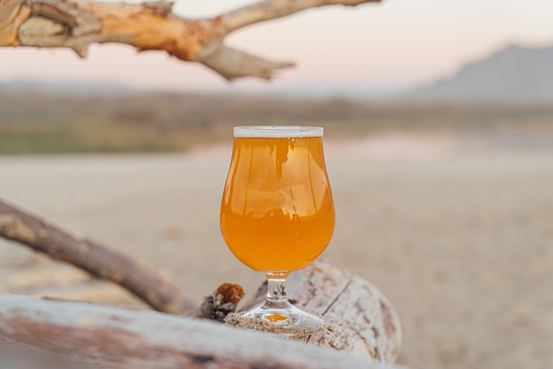 snifter glass on wood,