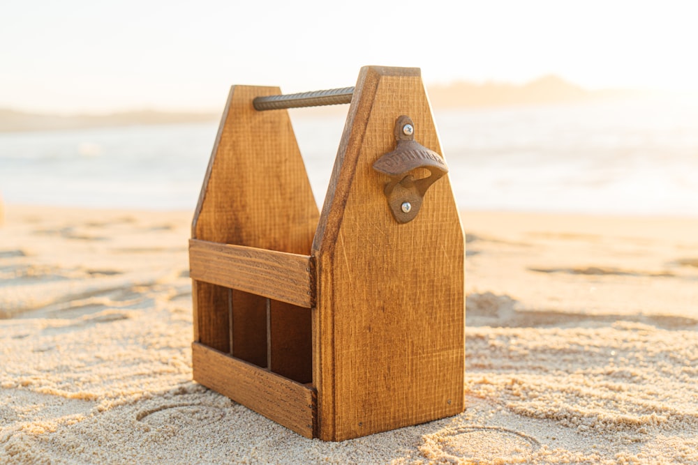 brown wooden carpentry tool box