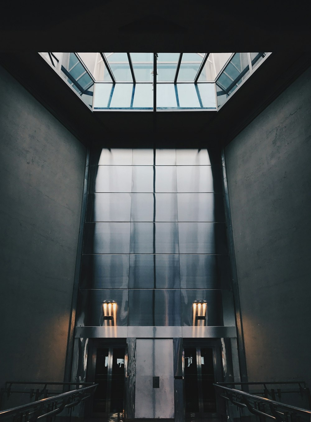 a very tall building with a skylight above it