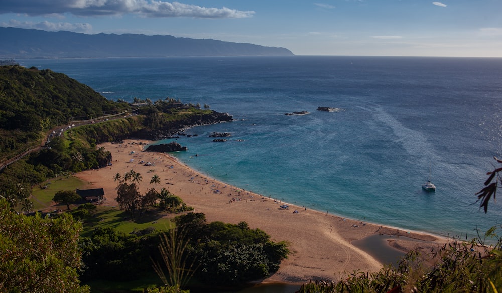 aerial photography of seashore