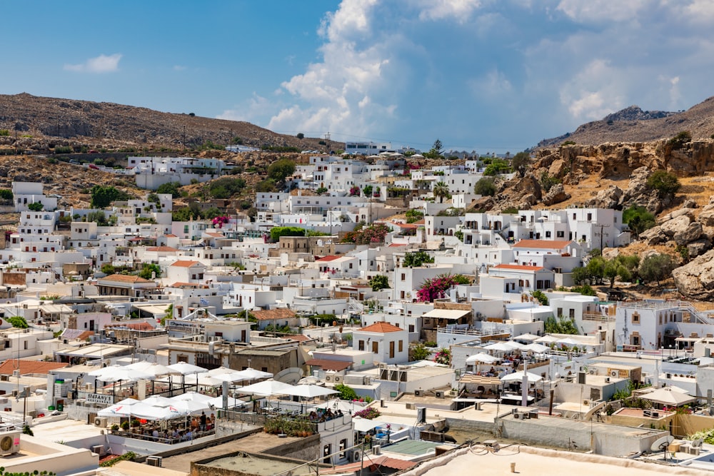 aerial photography of white concrete houses