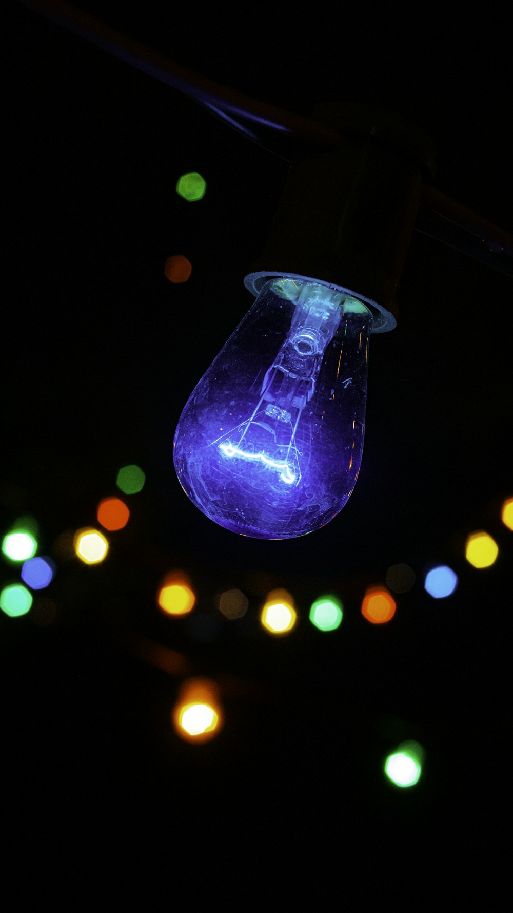 blue light bulb