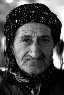 grayscale photography of man