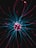 A glowing plasma ball emitting vibrant pink and blue tendrils of light against a dark background. The central sphere is surrounded by dynamic, colorful arcs of electricity that create a captivating visual effect.