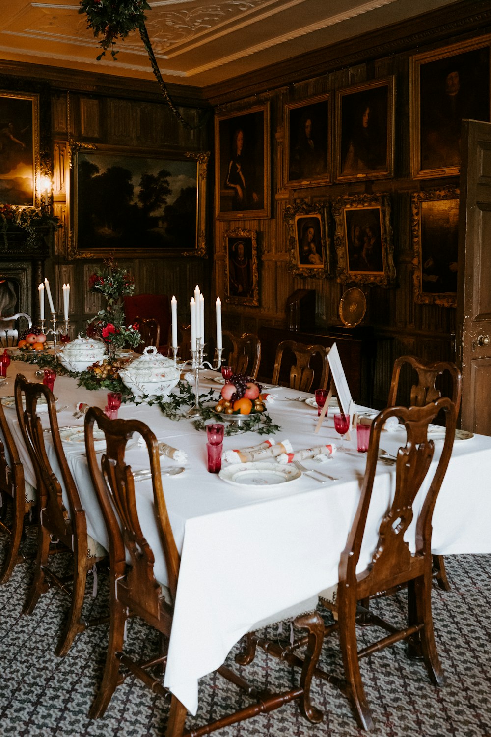 dish and fruits on dining table