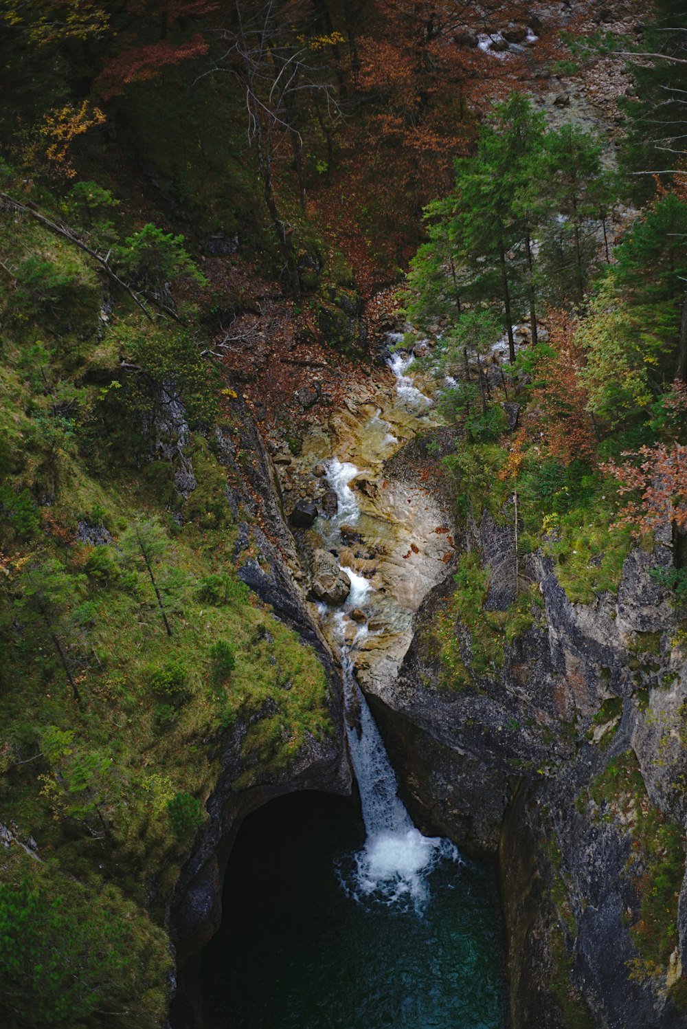 aerial view of waterfalls