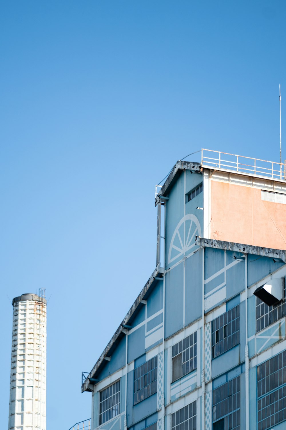 blue building under blue sky