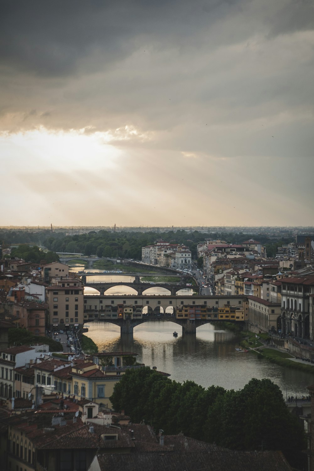 aerial photography of brown concrete bridge